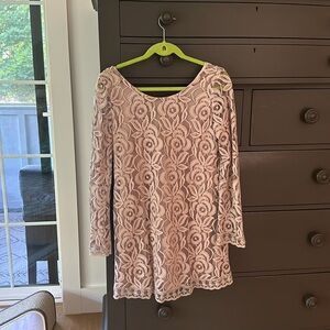 Beautiful light pink/taupe lace dress size medium